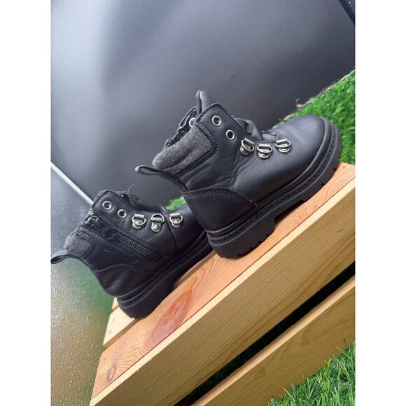 Cat&Jack Kids- Black-Combat Boots-Size 6 - Picture 4 of 10